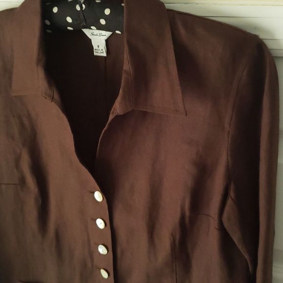 TALBOTS petite linen jacket or blouse. - Picture 4 of 8